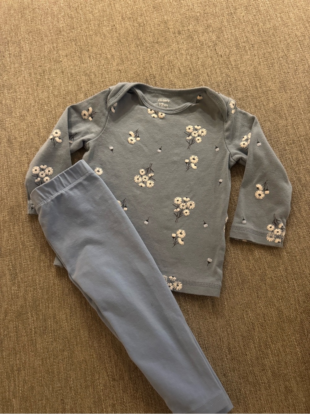 Carter's Light Blue Floral Long-Sleeve Pajama Set